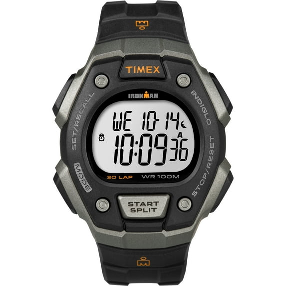 Timex Men's Ironman Classic 30 Full-Size Black/Silver Resin Strap Watch