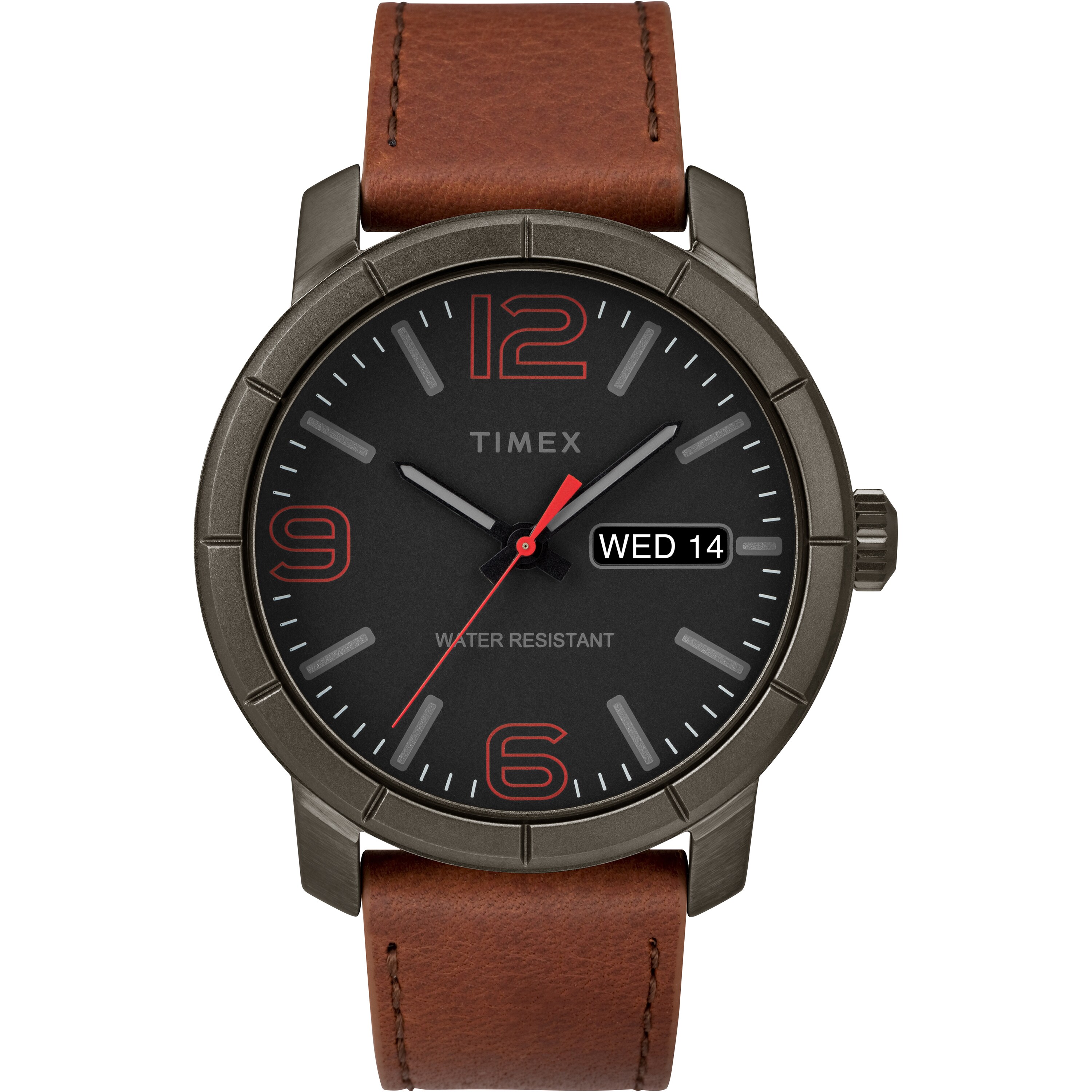 Timex Men's Mod 44 Brown/Black Watch, Leather Strap