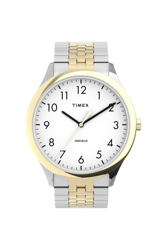 Men's Modern Easy Reader Two-Tone/White 40mm Casual Watch, Expansion Band