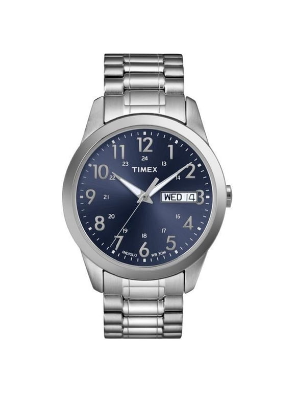 Men's South Street Sport Silver/Blue 36mm Casual Watch, Expansion Band
