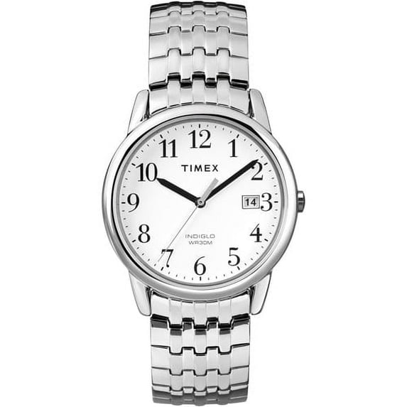 Timex Men's T2P294 Easy Reader Dress Silver-Tone Stainless Steel Expansion Band Watch