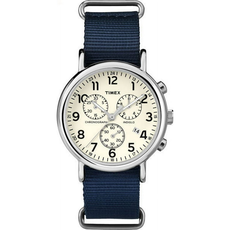 Timex Men's Weekender Chronograph 40mm Nylon Strap |Blue| Watch TWC063800