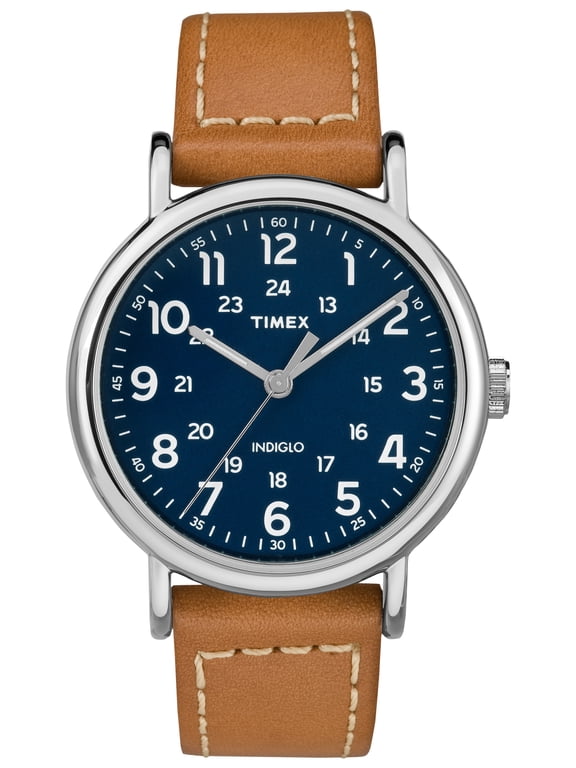 Men's Weekender 40 Brown/Blue Watch, Leather Strap