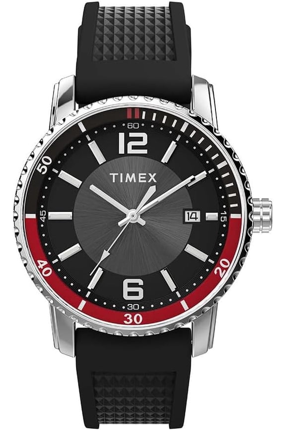 Trend 41mm Black Silicone Strap Mens Watch