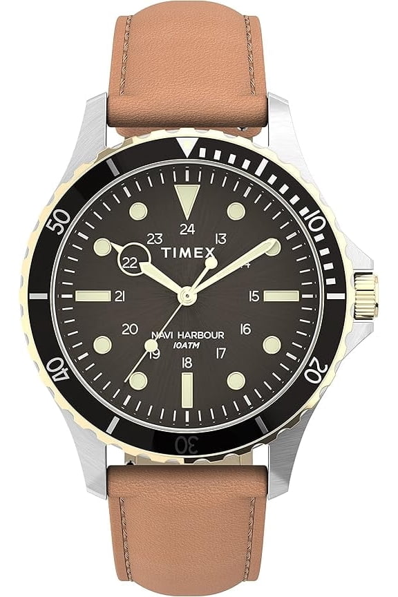 Mens Navi XL 41mm Analog Quartz Stainless Steel 20 Casual Watch Tan/Two-Tone/Black