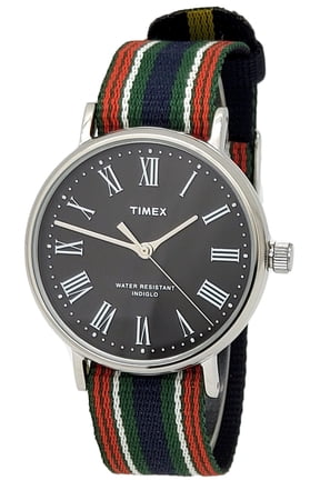 Original ABT541 Men's Black Analog Watch Nylon Slip Thru Strap