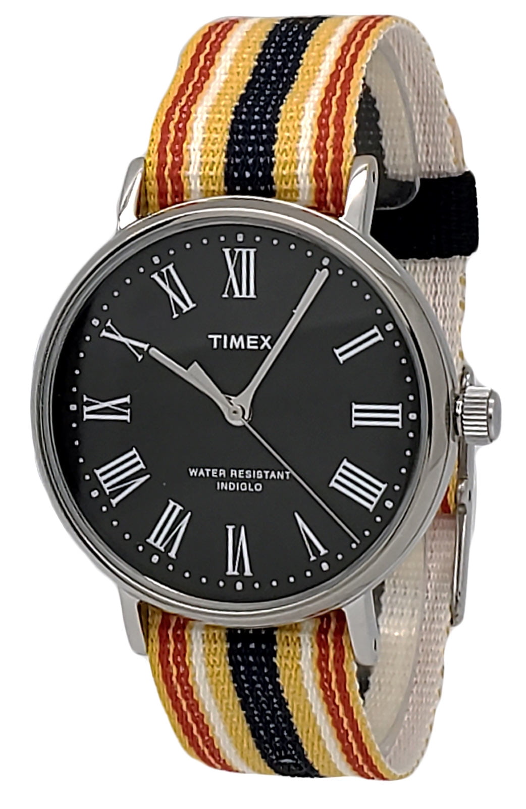Timex Original ABT542 Men's Black Analog Watch Nylon Slip Thru Strap ...