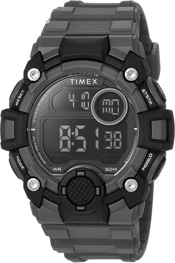 Timex TW5M27500 Men's Sport Digital Chronograph Watch Grey Resin Band