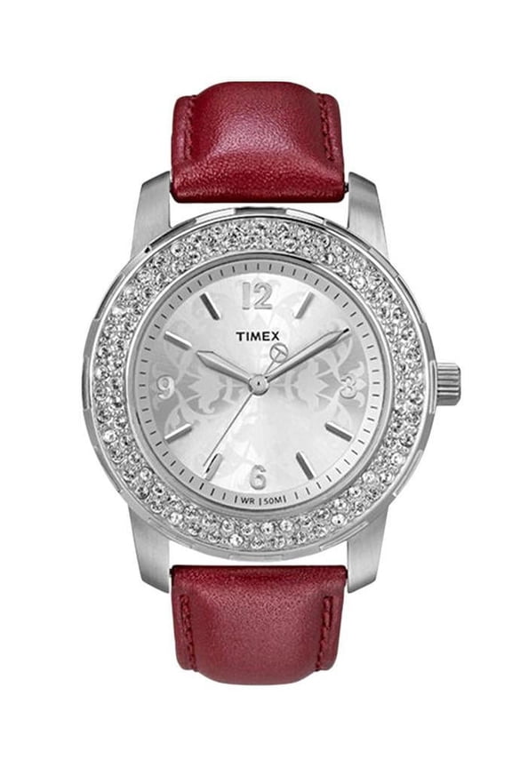 Starlight T2P399 Ladies Crystal Floral Brown Strap Quartz Watch