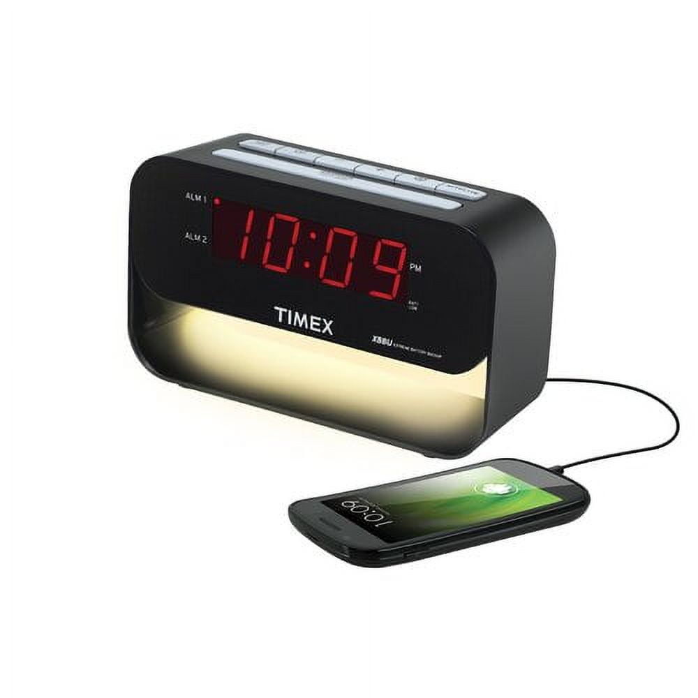Timex T128BC Decorative XBBU Dual Alarm Clock with USB Charging