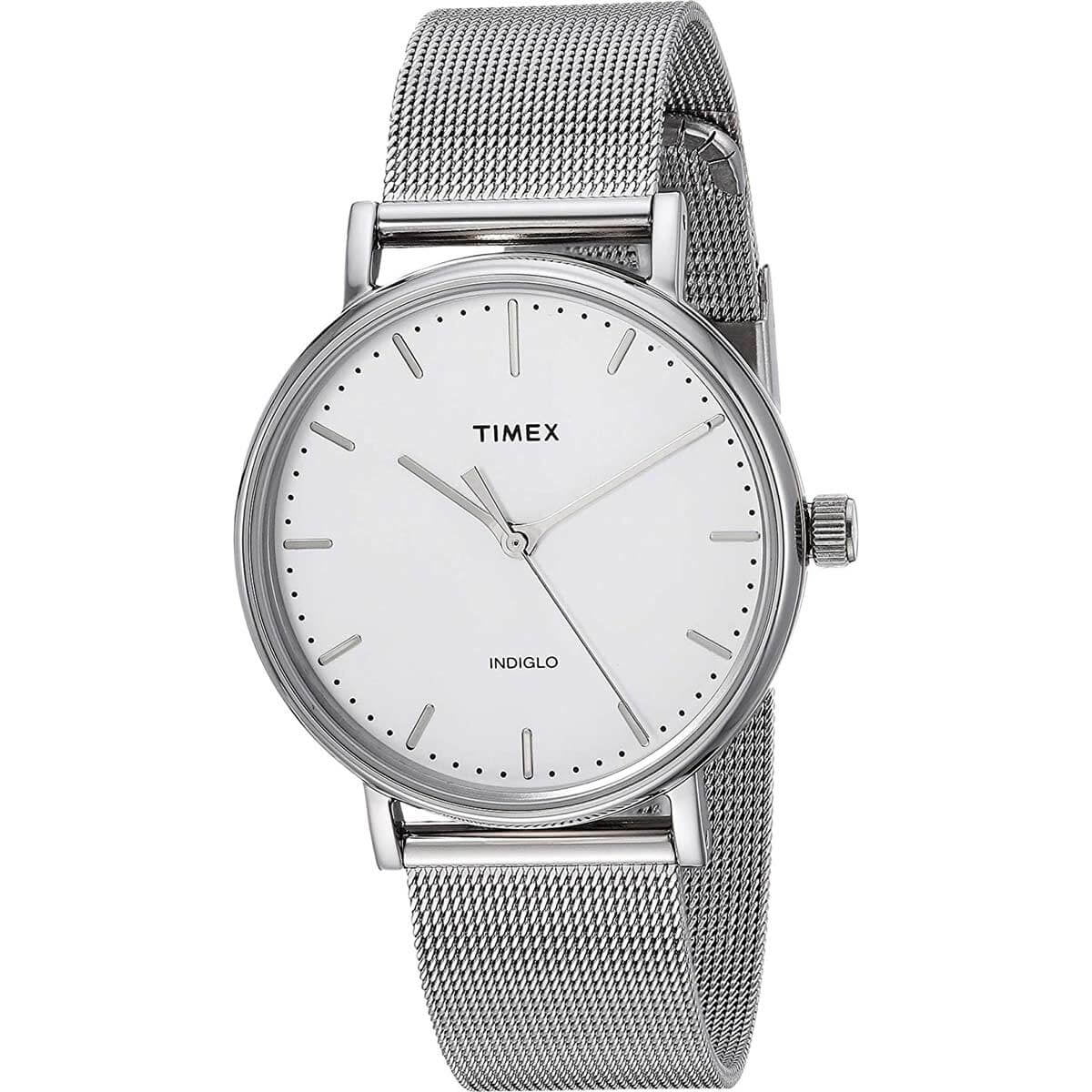 Timex TW2R26600VQ Women's Fairfield White Dial Mesh Bracelet Watch