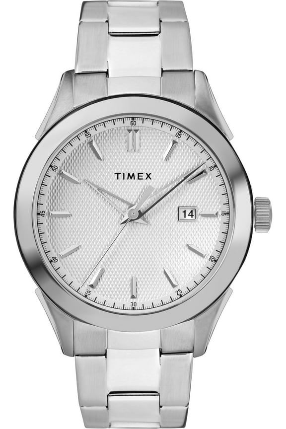 TW2R90500 Men's Analog Round Watch Silver-Tone Steel Bracelet