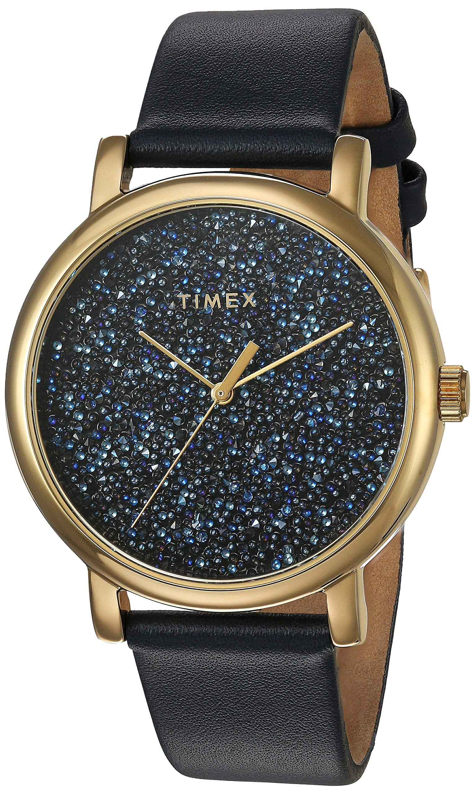 Timex TW2R98100 38 mm Celestial Opulence Leather Watch for Womens, Stainless Steel