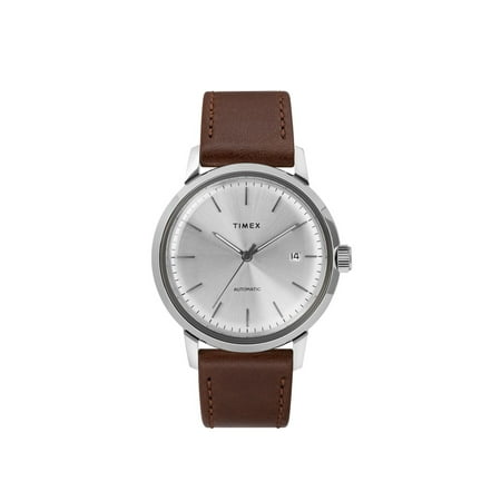Timex TW2T22700ZV Men's Marlin Automatic Brown Leather Strap Watch