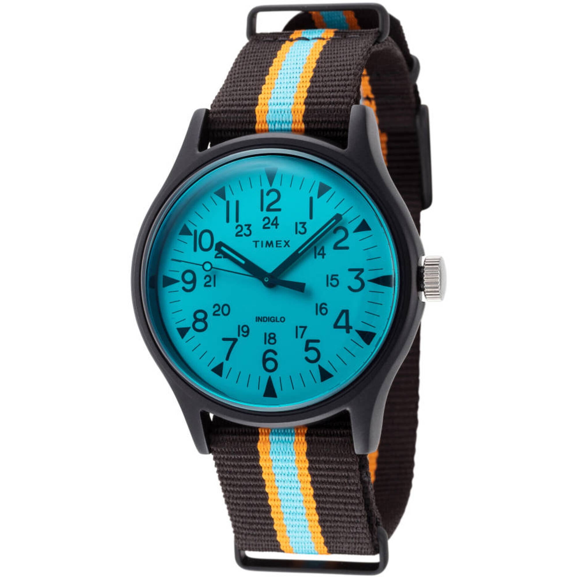 Blue Dial Timex Watch with Blue and Orange NATO Strap Expedition Sierra 40mm - Blue/Silver Tone main image 4