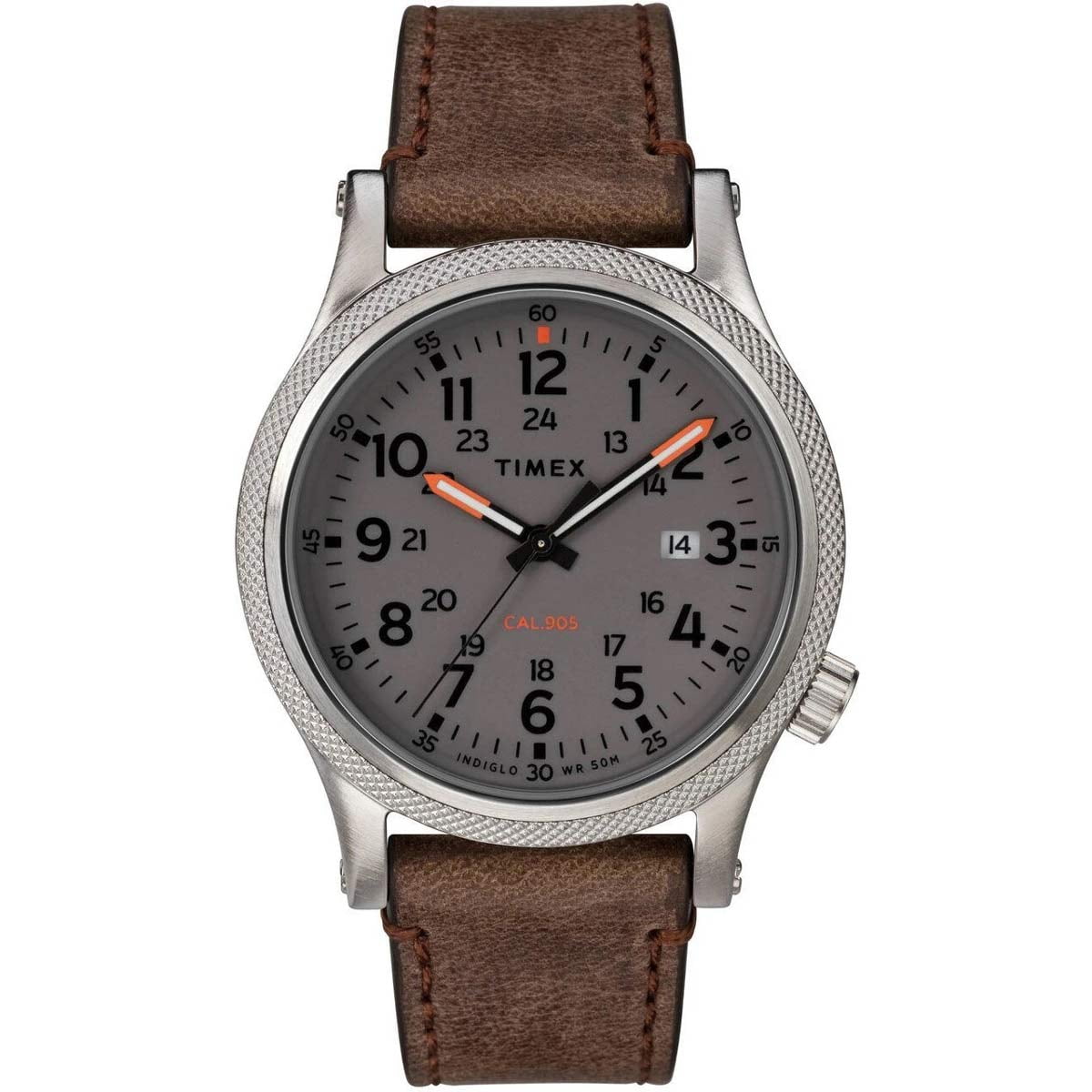 Timex TW2T33300VQ Men's Allied Grey Dial Brown Leather Strap Watch