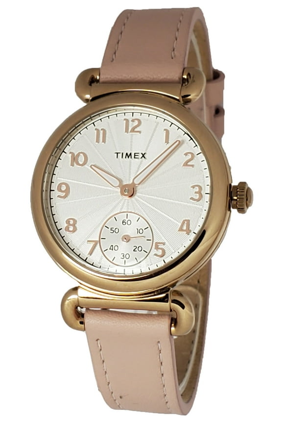 TW2T88400 Women's Analog Rose-Gold Tone Watch Pink Leather Strap