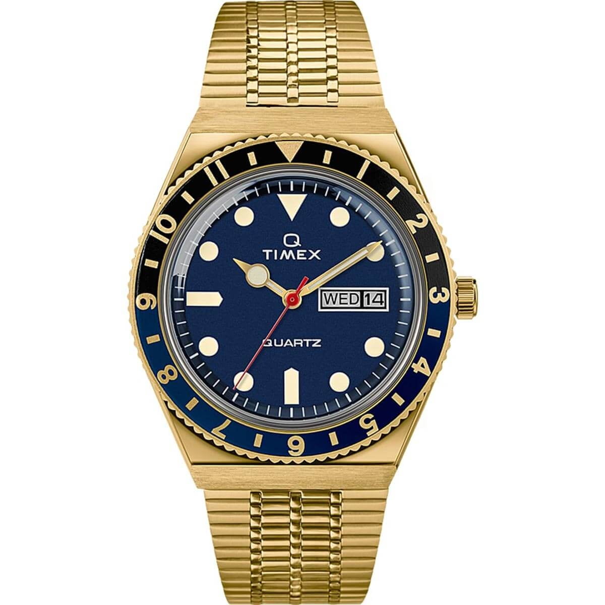 Timex Men's Q Reissue Gold Tone Bracelet Quartz Watch with Timex Men's Q Reissue Gold Tone Bracelet Quartz Watch with