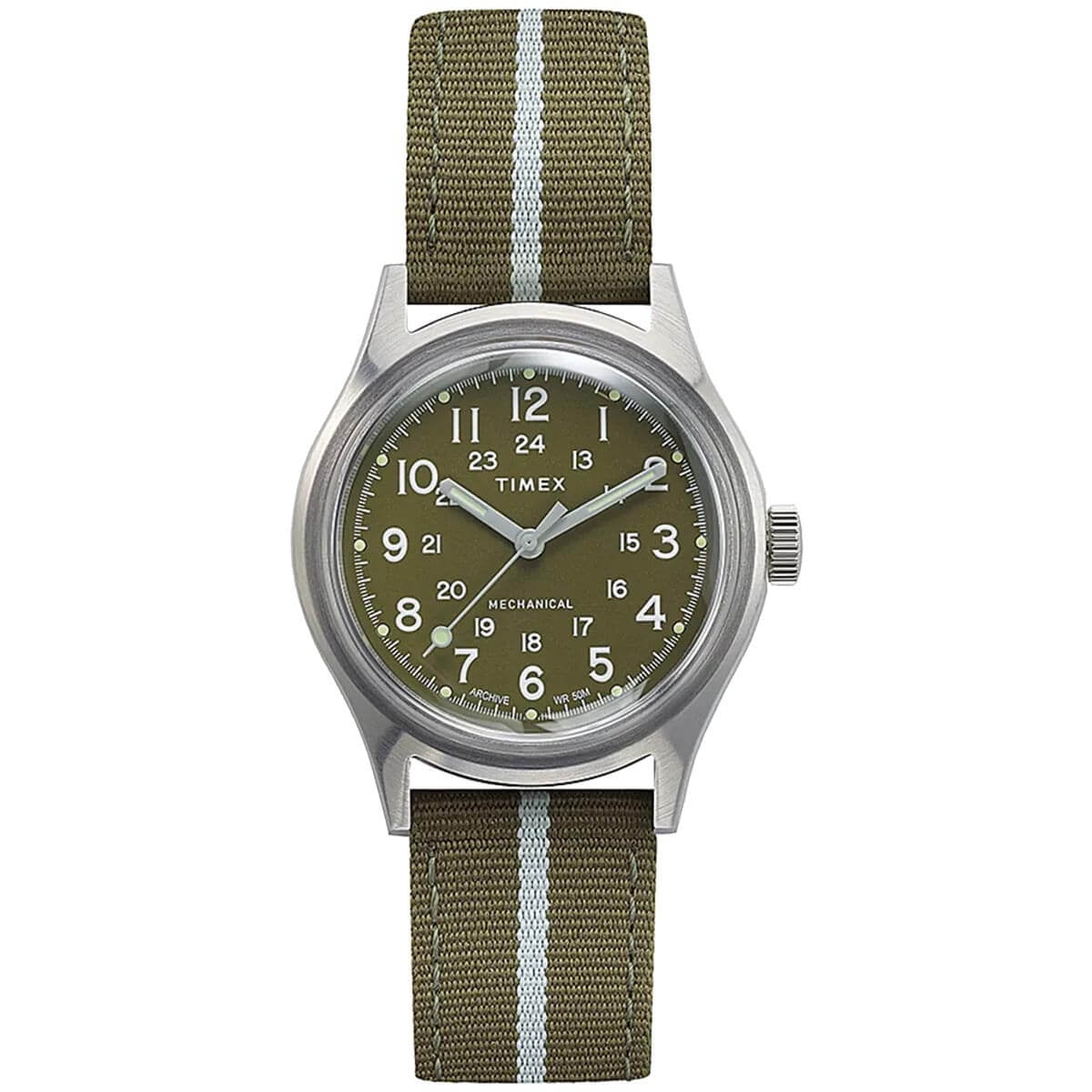 Timex TW2U69000LG Men's MK1 Mechanical Green Dial Strap
