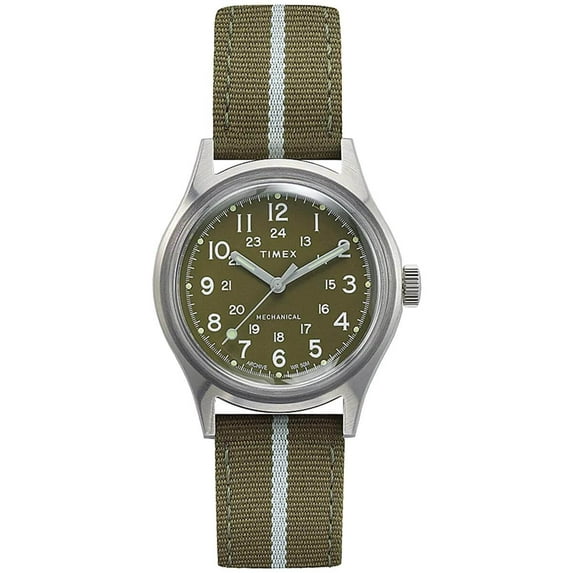 Timex TW2U69000LG Men's MK1 Mechanical Green Dial Strap Watch