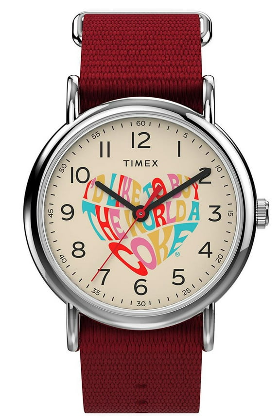 TW2V29900 Weekender Coca-Cola Unisex Analog Watch Red Nylon Strap