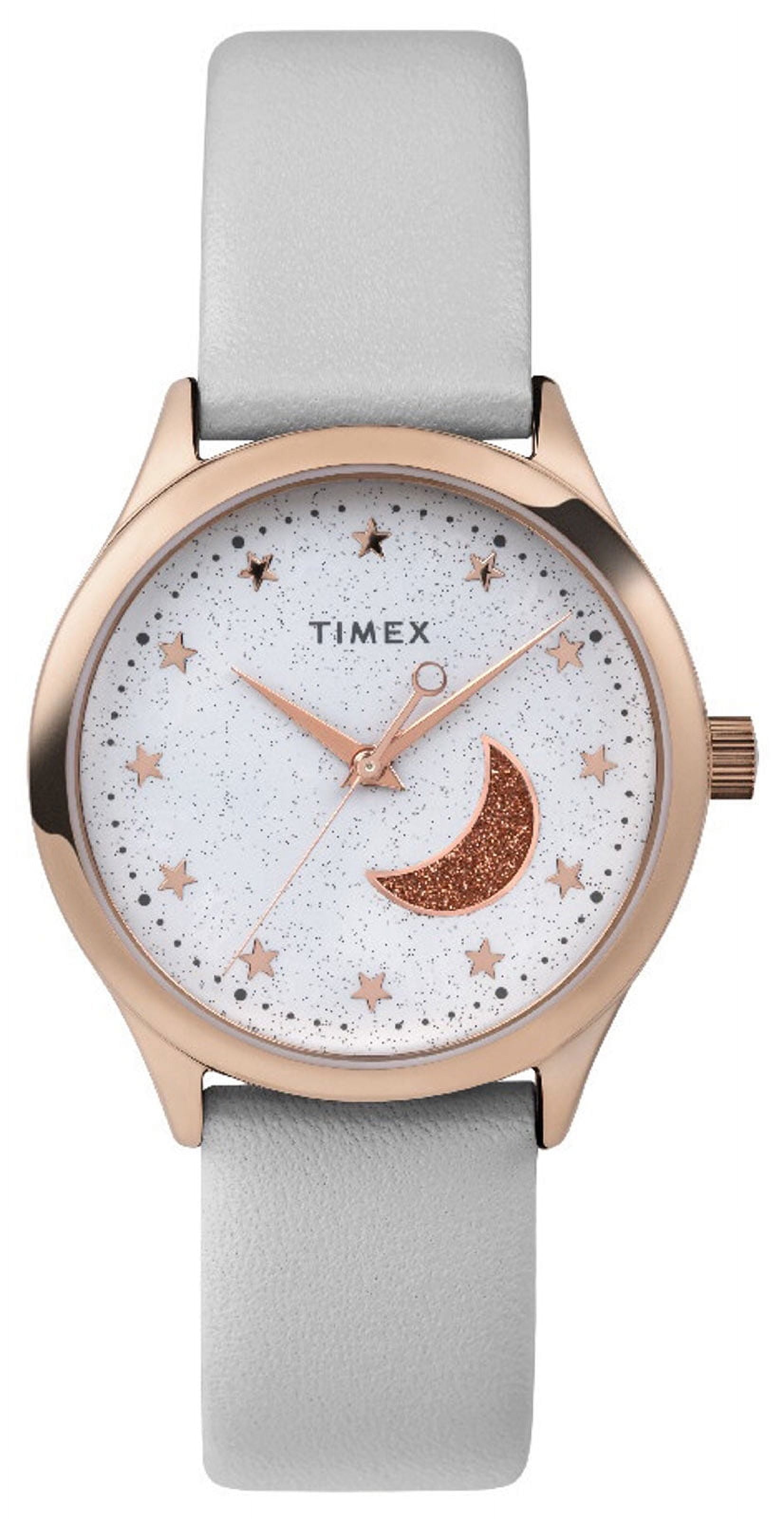 Timex TW2V49400 Women's Analog Watch Grey Leather Strap