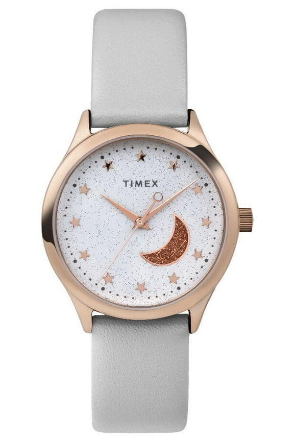 TW2V49400 Women's Analog Watch Grey Leather Strap