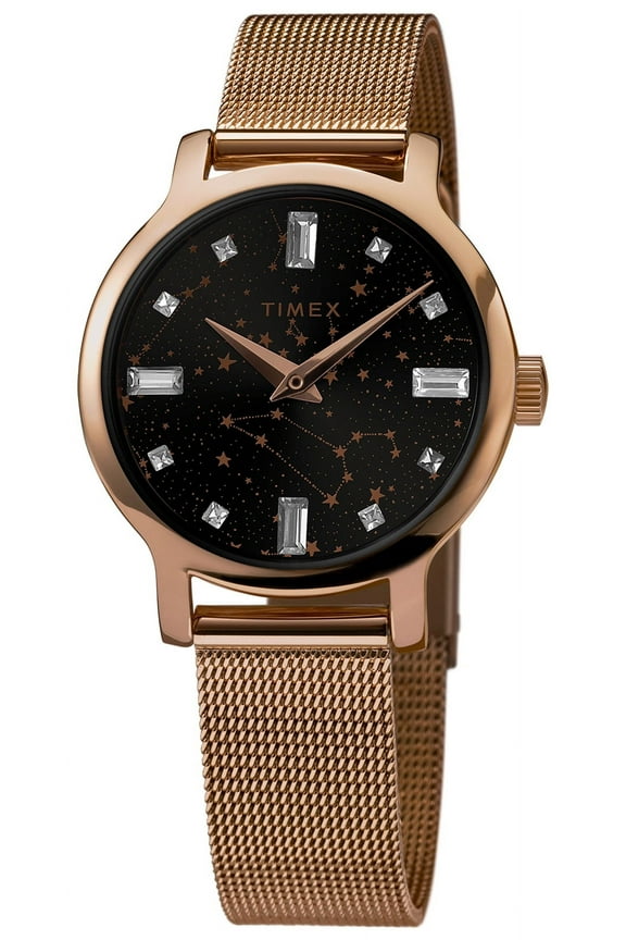 TW2V52100 Transcend Celestial Women's Analog Watch Rose Gold-Tone Bracelet