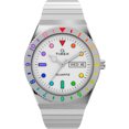 thumbnail image 1 of Timex TW2V66000 Women's Q White Dial Steel Expansion Band Watch, 1 of 3