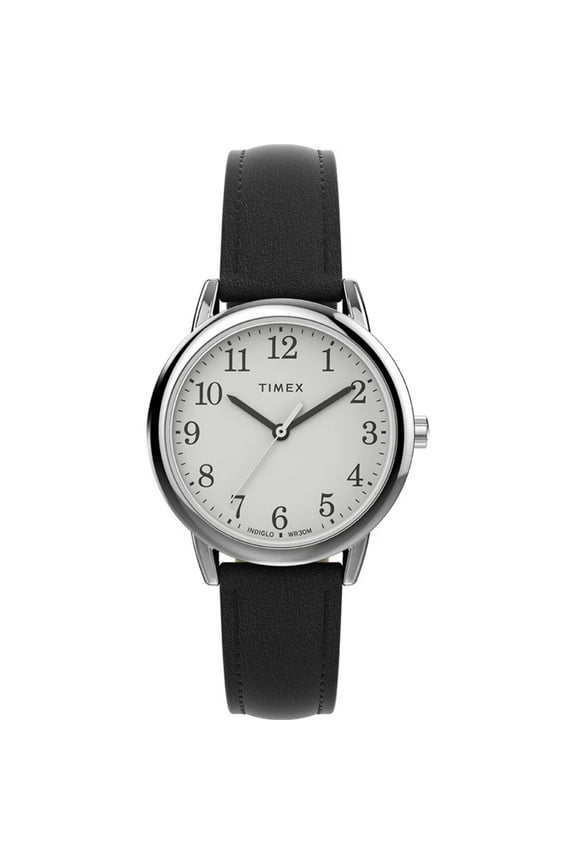 TW2V69100 Women's Easy Reader Black Leather Strap Watch
