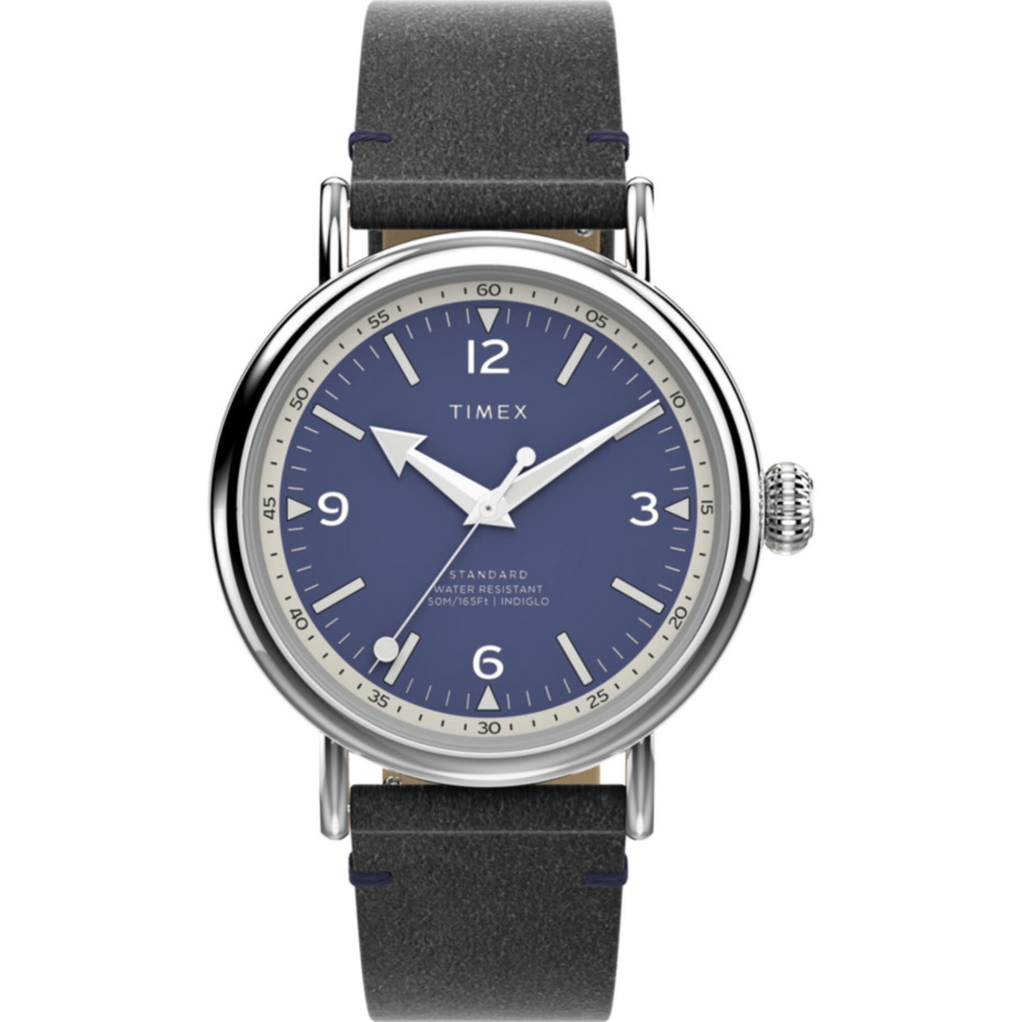 Standard Watch Timex TW2V71300 Men's Standard Blue and White Dial Strap Watch ...