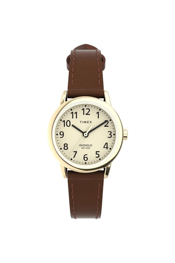 TW2V754009J 25 mm Womens Easy Reader Classic Watch - Brown Strap Cream Dial Gold-Tone Case