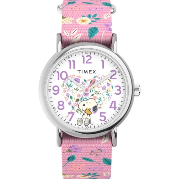 Timex TW2V77800GP Women's Weekender X Peanuts In Bloom Strap Watch