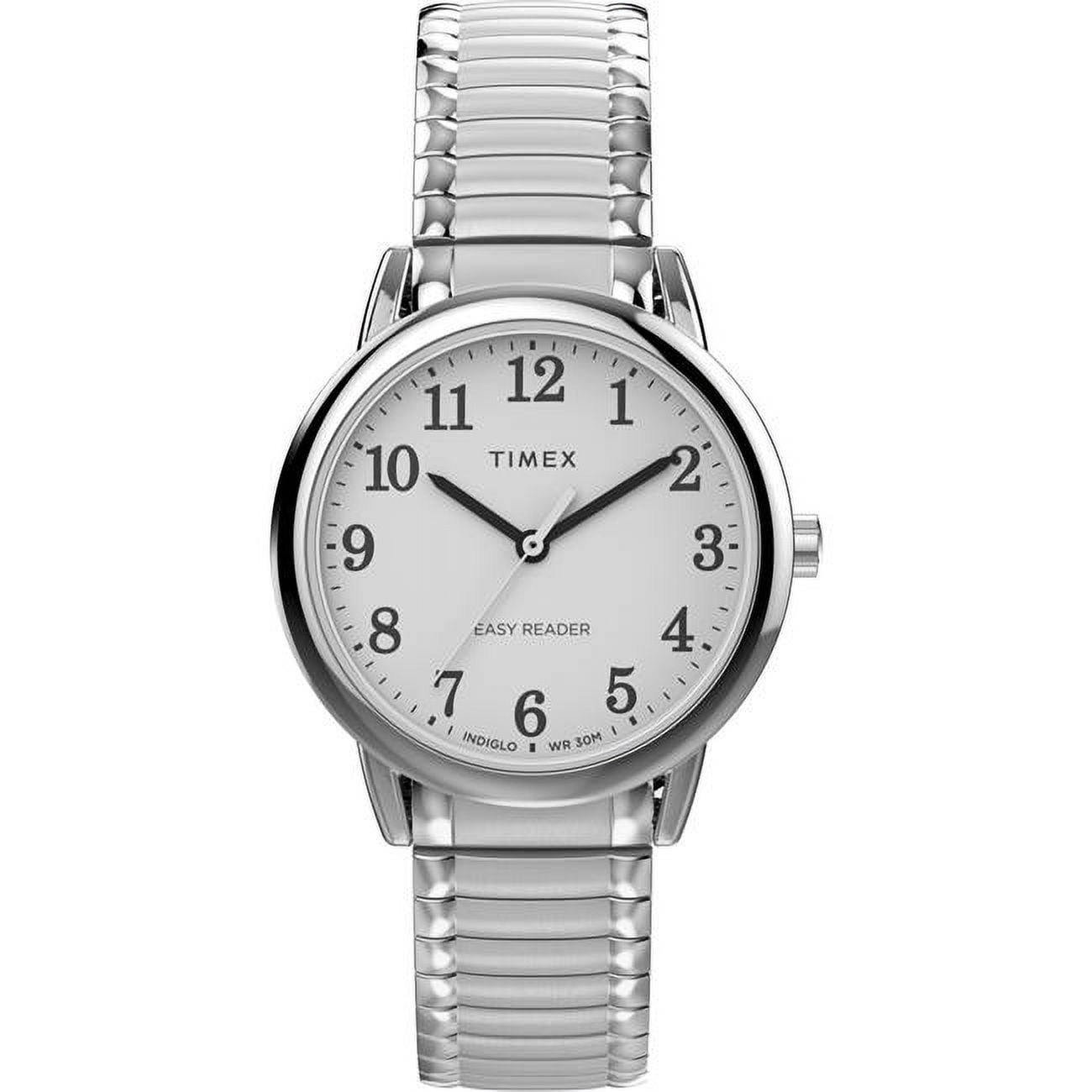 Timex TW2V947009J 30 mm Womens Easy Reader Classic Watch - Silver-Tone Expansion Band White Dial Silver-Tone Case