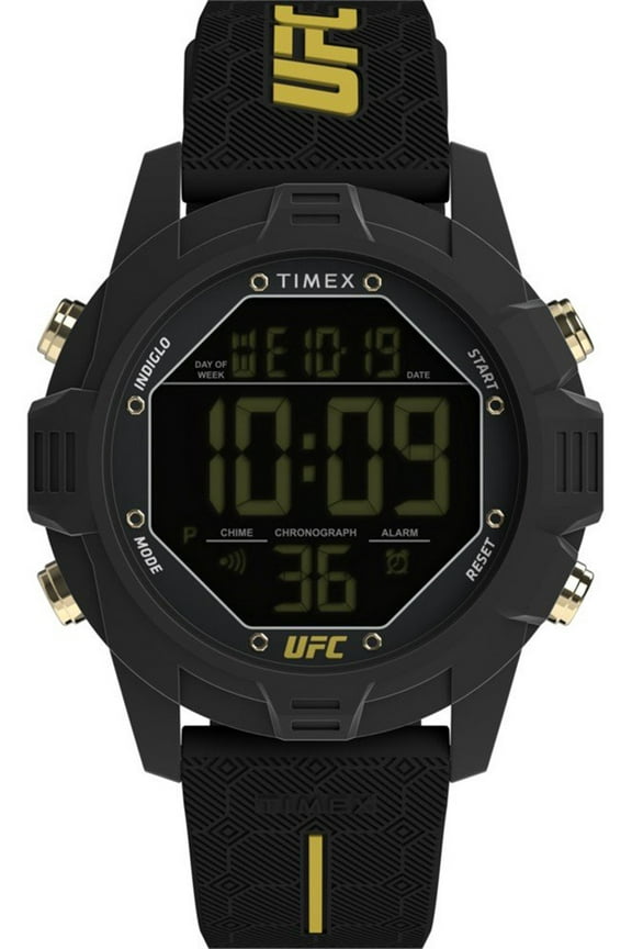 TW2V97900 Men's UFC Brawler Digital 43mm Watch Black Silicone Strap