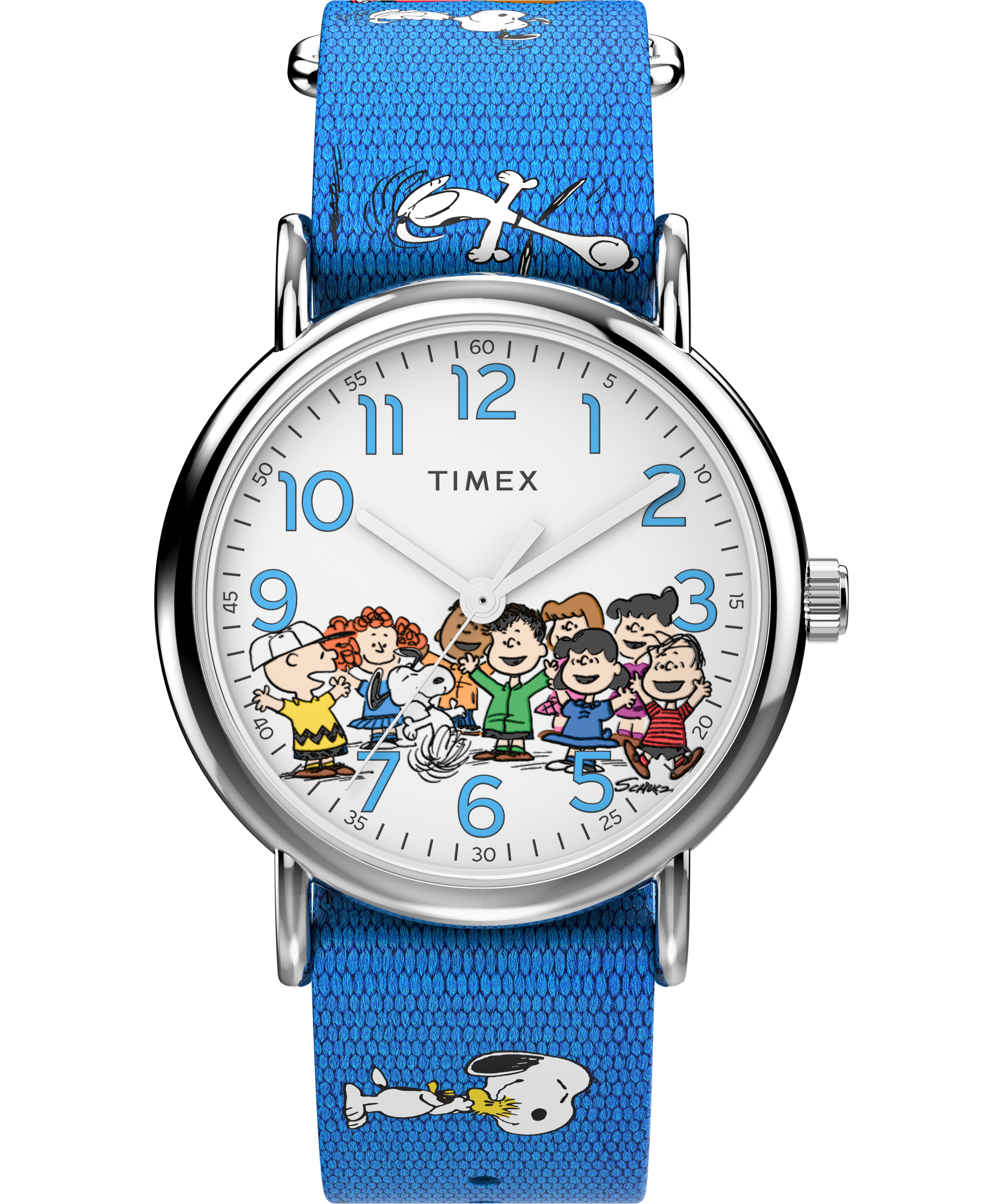 Timex TW2W19400JT Women's Weekender Seasonal 38mm Watch - Blue Strap White Dial Silver-Tone Case