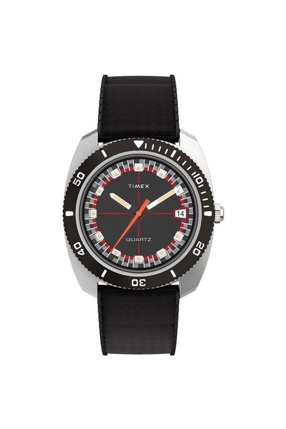 TW2W22400ZV Men's Q Timex Reissue Black Rubber Strap Watch