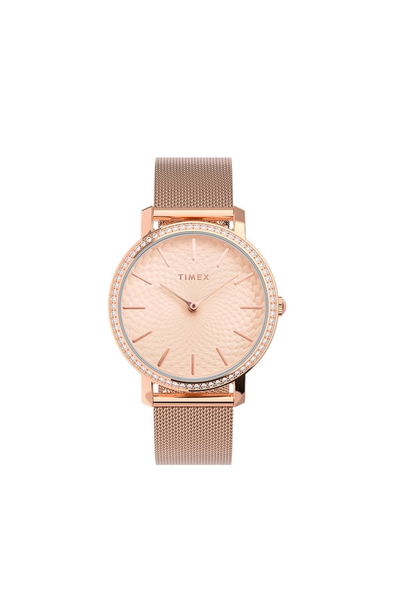 Transcend Crystal Rose Gold-Tone Ladies Watch