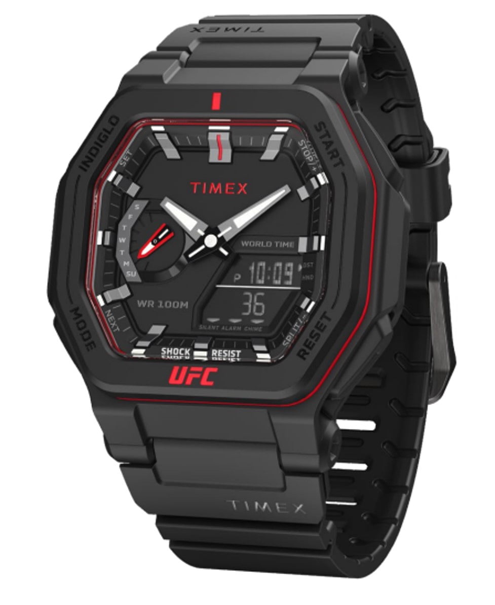 新品 タイメックス メンズ Timex UFC Men's 45mm Timex UFC Men's Colossus 45mm Watch - Black Strap Black Dial