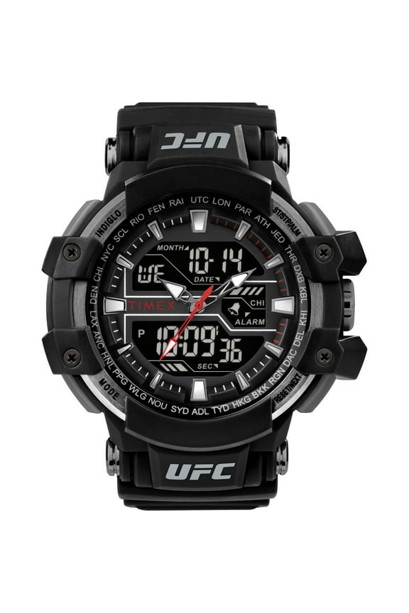 UFC Men's Tactic 53mm Watch - Black Strap Black Dial Black Case