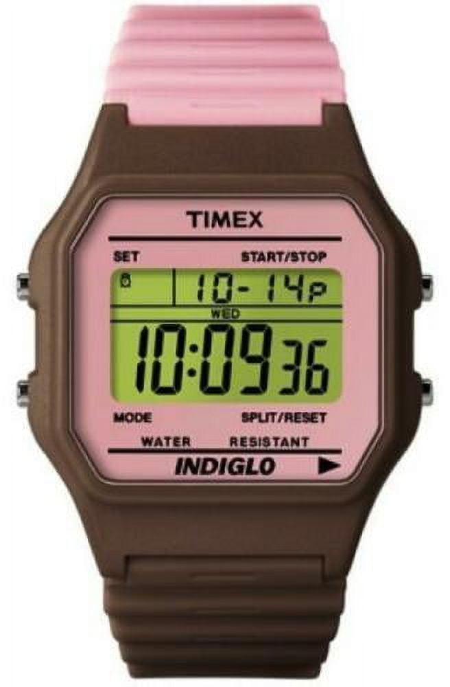 Timex Unisex 80 Square Face Pink Brown Classic Digital Watch