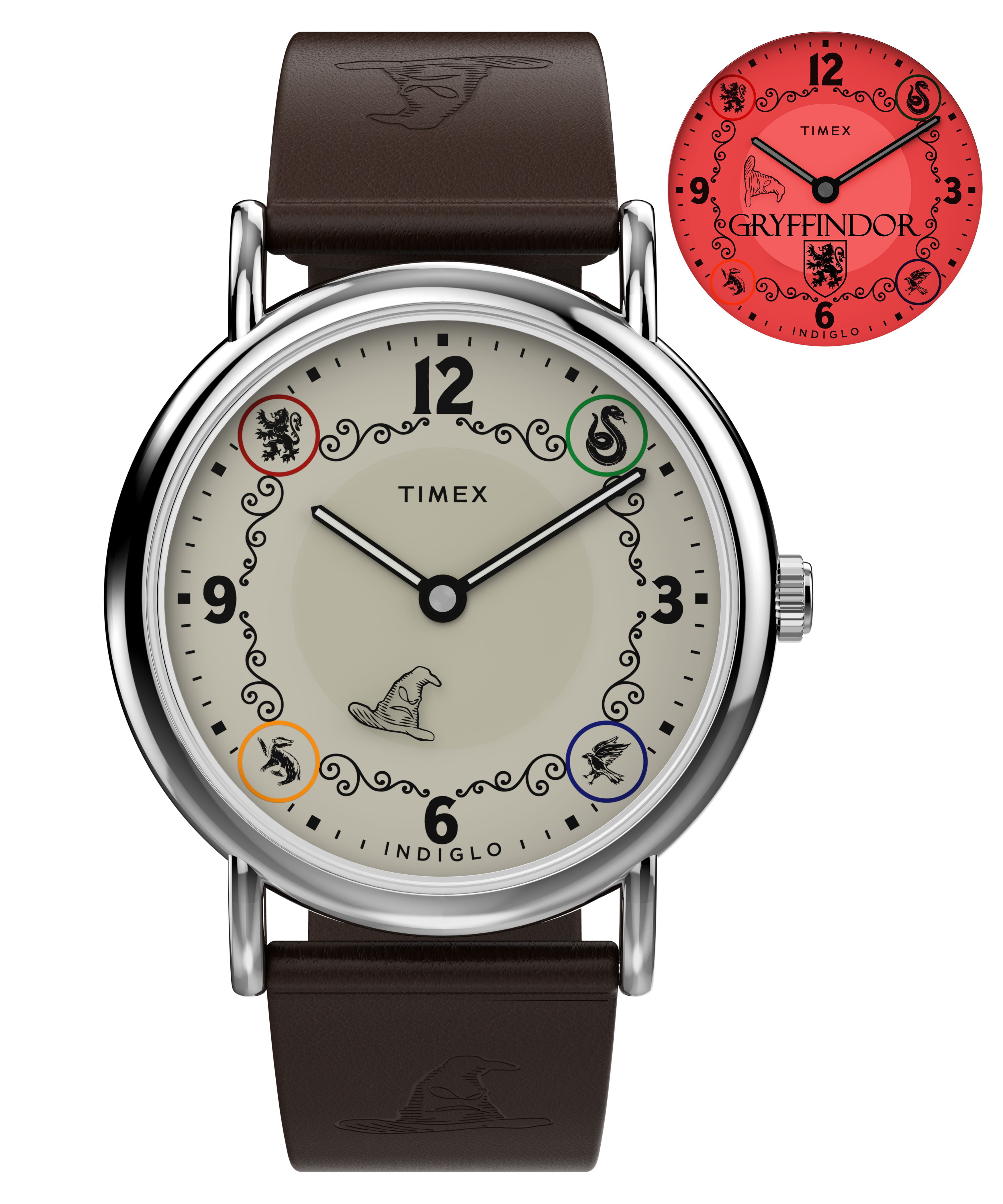 Timex Unisex Harry Potter x Weekender Gryffindor House 38mm Watch - Brown Two- Piece Cream Dial Silver-Tone Case