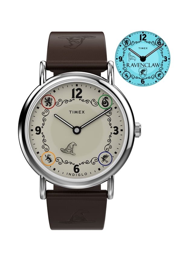 Unisex Harry Potter x Weekender Ravenclaw House 38mm Watch - Brown Two- Piece Cream Dial Silver-Tone Case