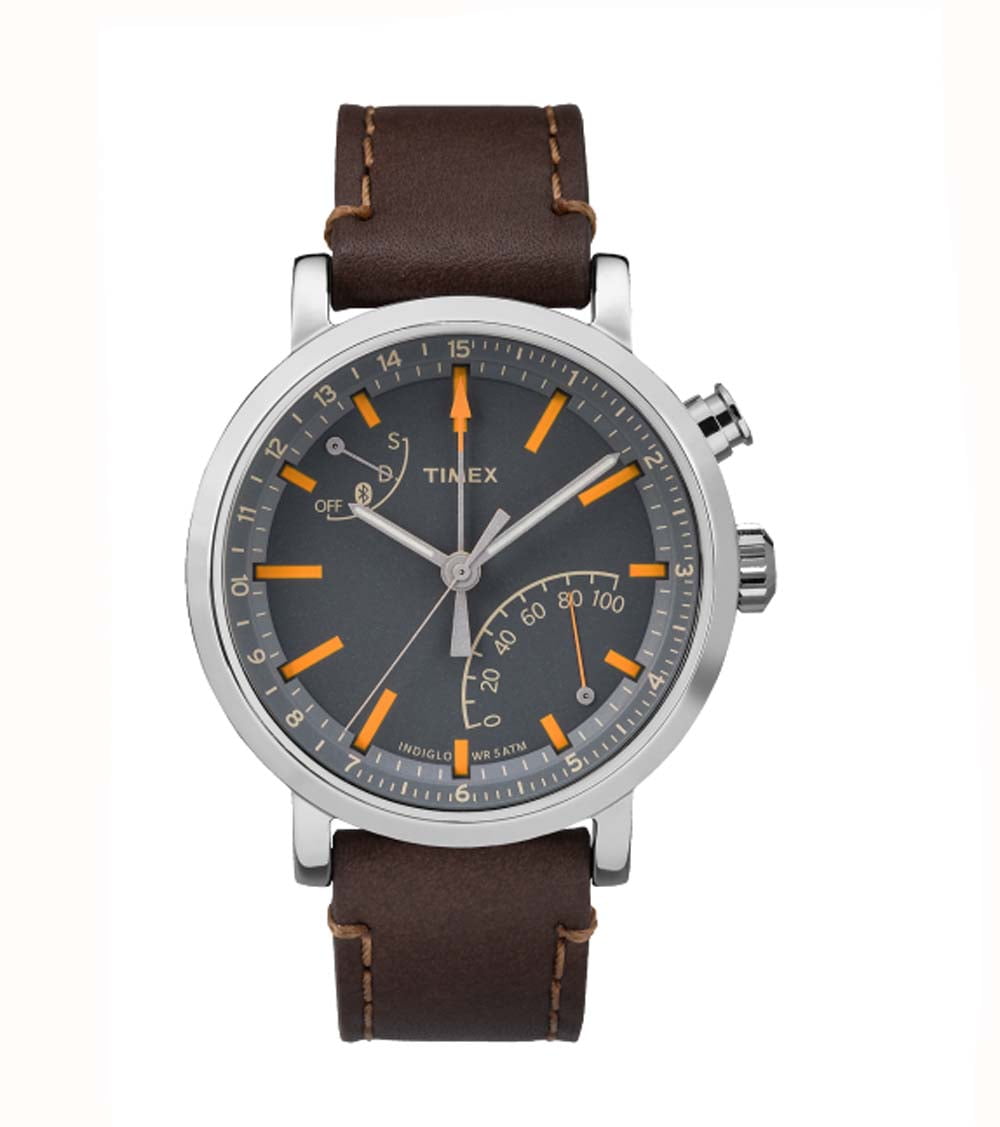 Timex Unisex Metropolitan Dark Brown Silver Tone Black Watch
