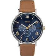 ساعة Timex Unisex Southview 41 متعددة الوظائف باللون الأزرق / الفضي ، حزام من الجلد