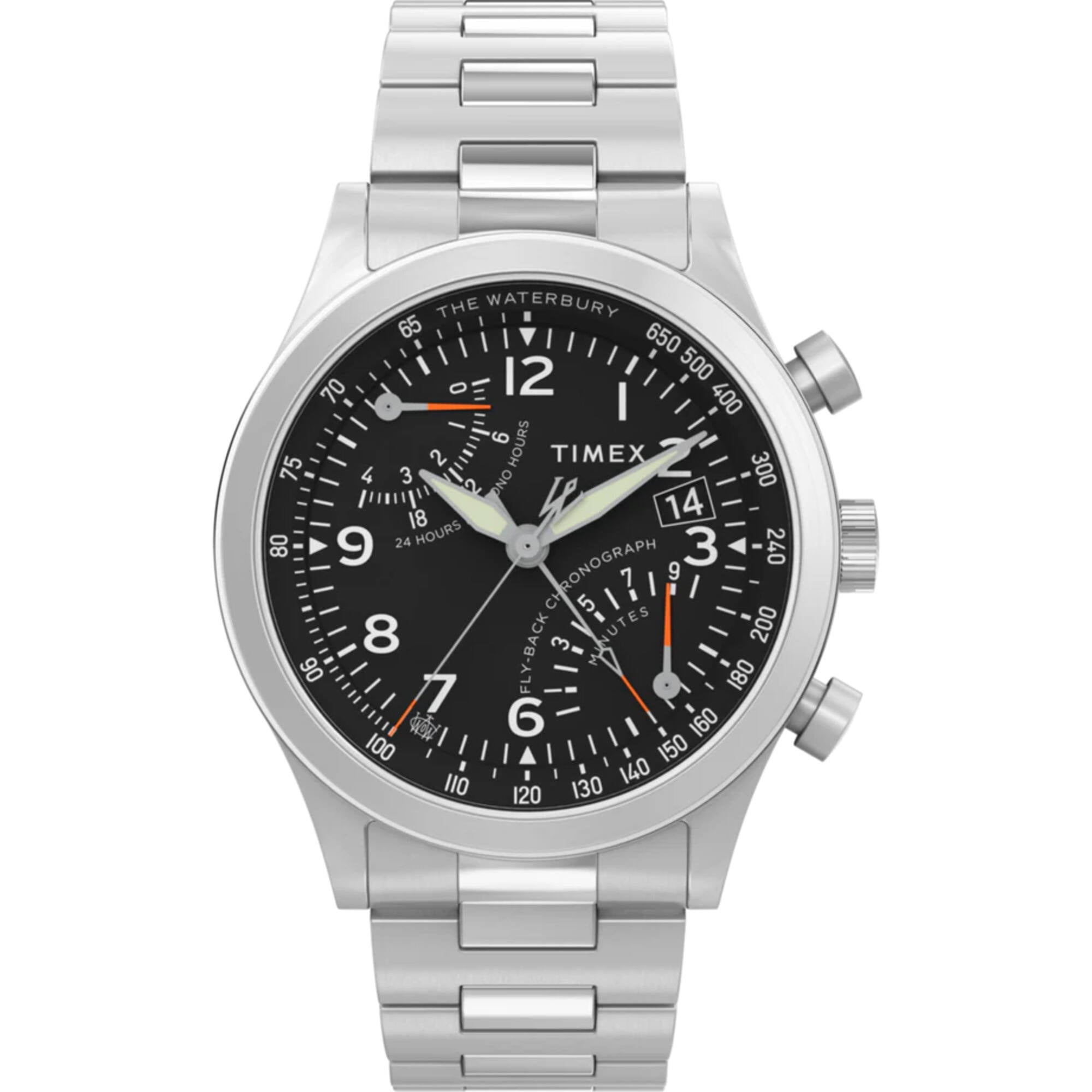 Timex Waterbury Chronograph GMT Quartz Black Dial Men