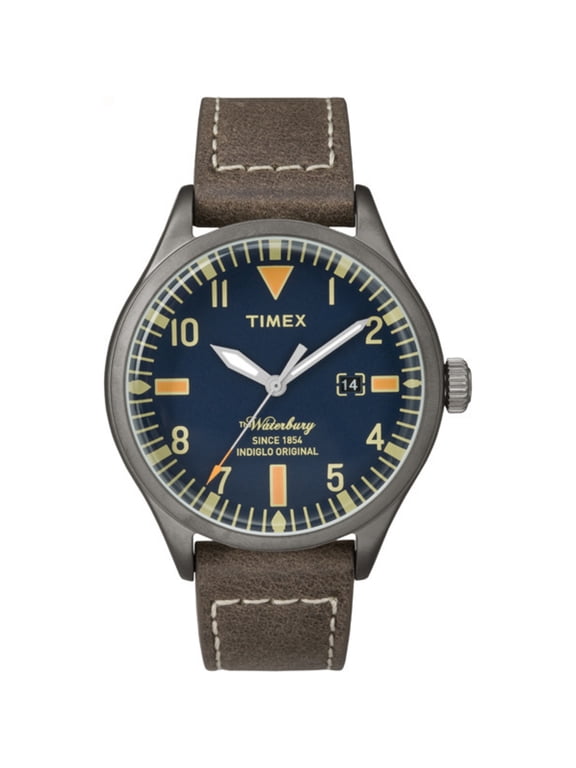 Waterbury Traditional 40mm Gunmetal Case Blue Dial Unisex Watch