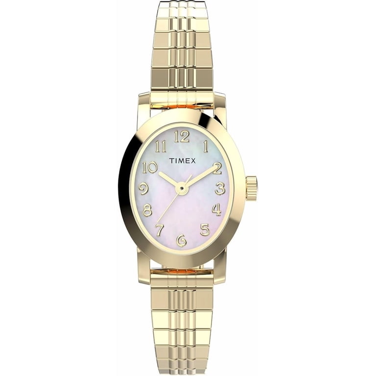 Women\'s Gold Analog Quartz Solid Cavatina Pearl Dial Oval Classic Wrist Watch Amazon.com: Timex Women main image 4