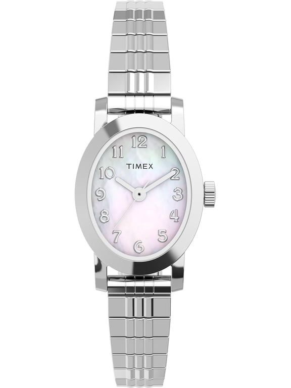 Women's Cavatina 18mm Watch - Silver-Tone Expansion Band Mother of Pearl Dial Silver-Tone Case