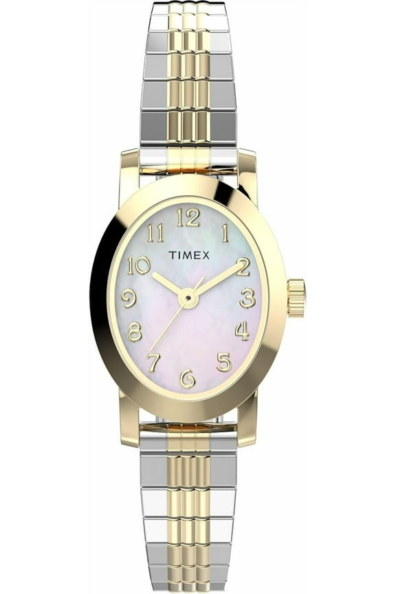 Women's Cavatina 18mm Watch - Two-Tone Expansion Band Mother of Pearl Dial Gold-Tone Case